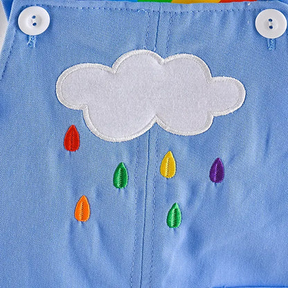Summer Baby Boys Girls Clothes Infant Cotton Rainbow T Shirt Bib Pants 2pcs/Set Kids Garment Children Casual Sport Suit 0-4 Year