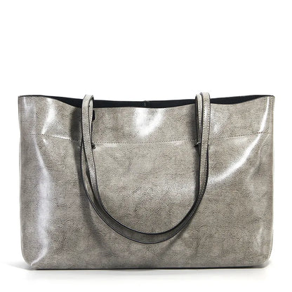 New Brown Women Handbag 100% Genuine Leather Female Shoulder Purse Ladies Black Tote Bag Large Capacity Shopping Bags