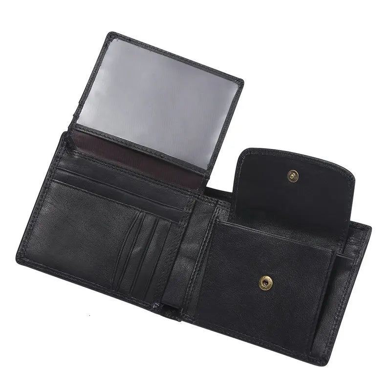 Cow Leather Men Wallets with Coin Pocket Vintage Male Purse RFID Blocking Genuine Leather Men Wallet with Card Holders