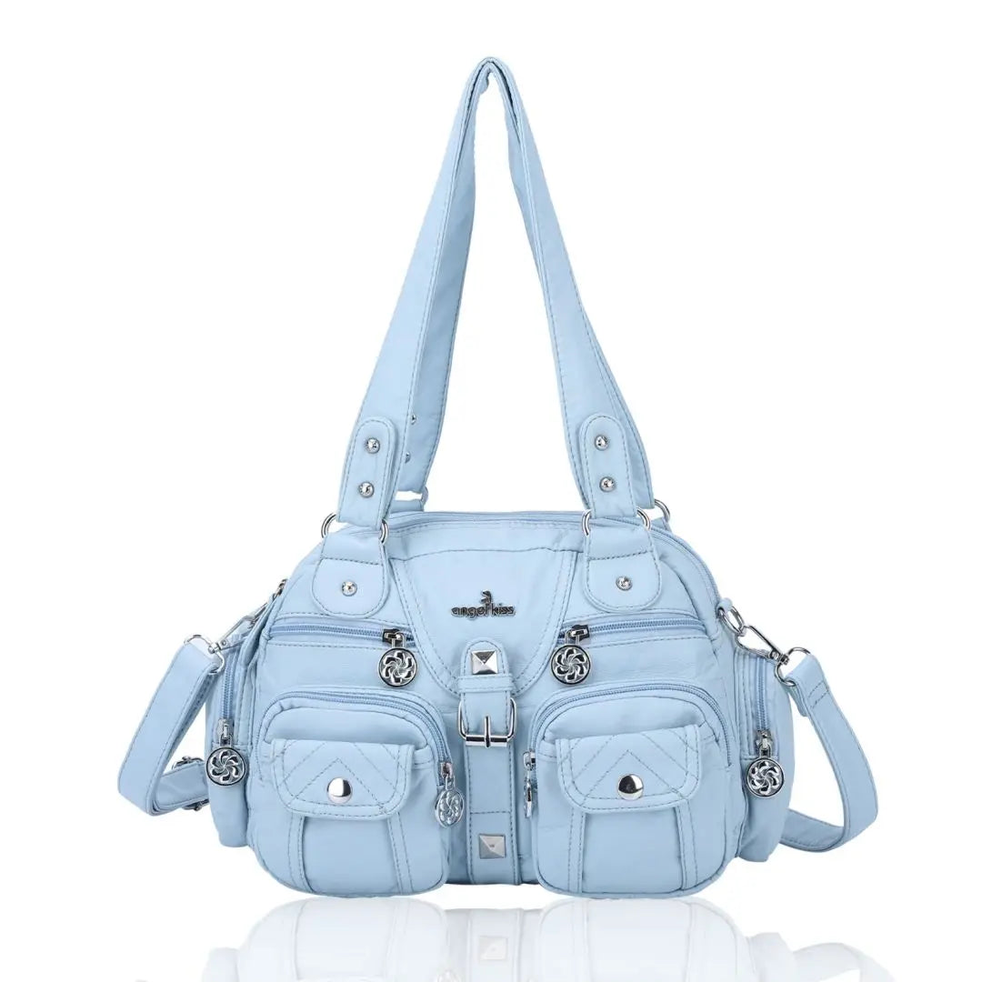 Bag Women Small Handbags Satchel Top-handle Handbag PU Shoulder Bag 8”x11” Dumpling Pack Multi-pockets Shoulder Bag