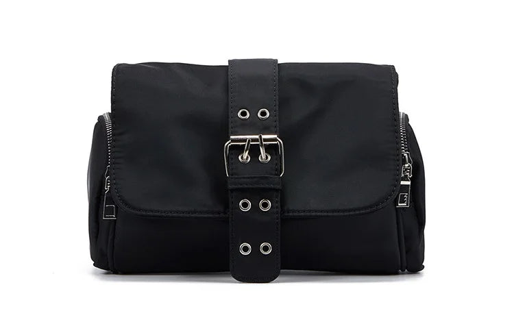 Nylon Women Shoulder Crossbody Bag Black Fashion Rivet Axillary Bags Brand Design Ladies Female Handbag Small Black Bolsa Femini
