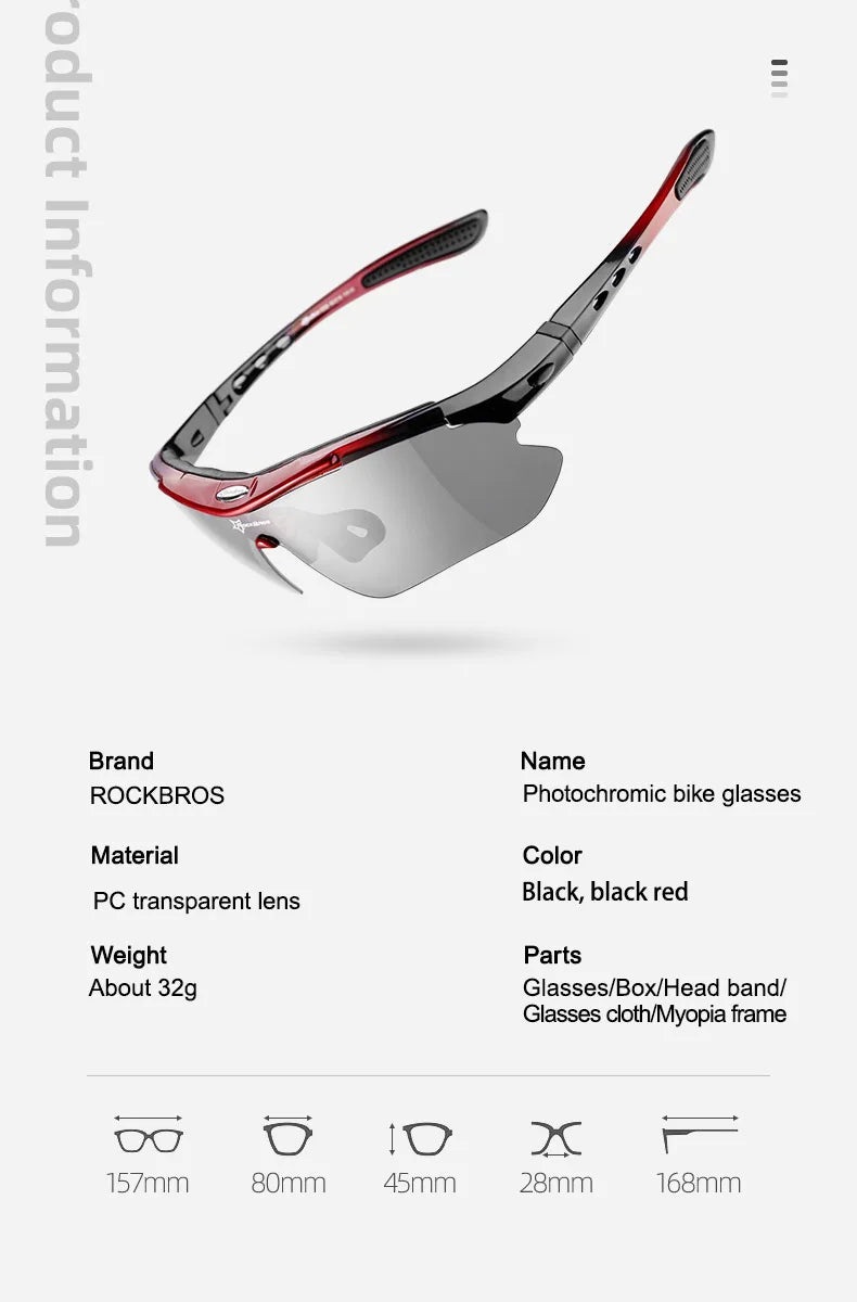Cycling Glasses Photochromic Bicycle Sports Sunglasses Men Women UV400 MTB Road Bike Goggles Ultralight Outdoor Eyewear