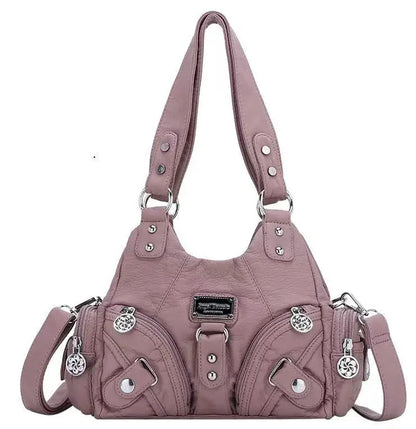 Vintage Women Handbags Soft Bag Small Top-handle Purse Fashion Satchel Multi-Pockets Shoulder Bag Hobos Phone Pack Tote Bag