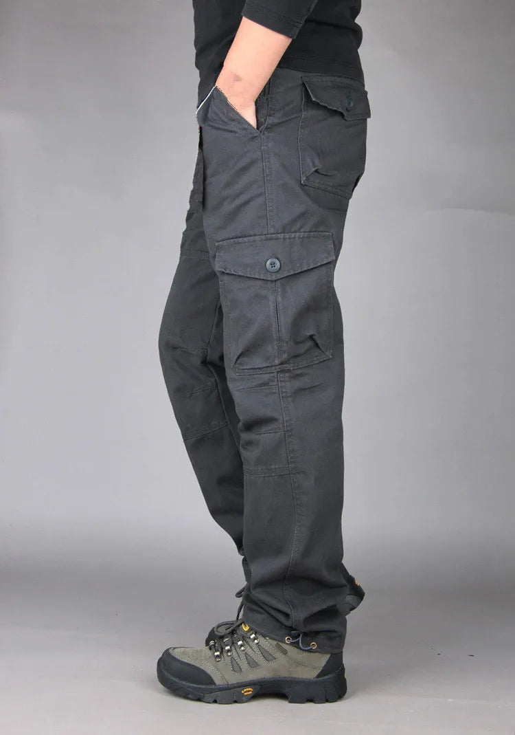 Spring Cargo Pants Men Multi Pockets Tactical Pants Male Autumn Outwear Streetwear Army Straight Slacks Casual Long Trousers