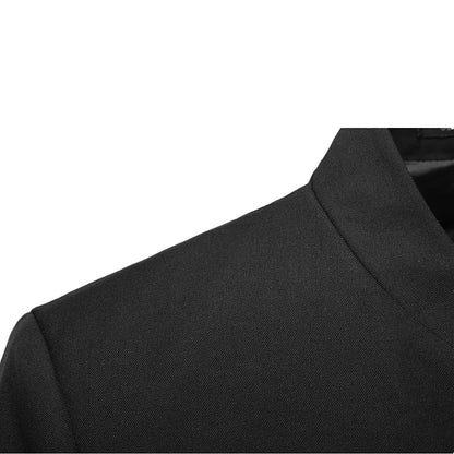 2026 New Men's Black Blazers Coat, Masculino Single Breasted Stand Up Collar Men Long-Sleeved Terno Jacket, Blue Red Overcoat