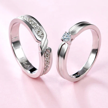 Solid 925 Sterling Silver Wedding Bands Ring for Women Men Jewelry VVS1 Moissanite Engagement Ring Couple Anniversary