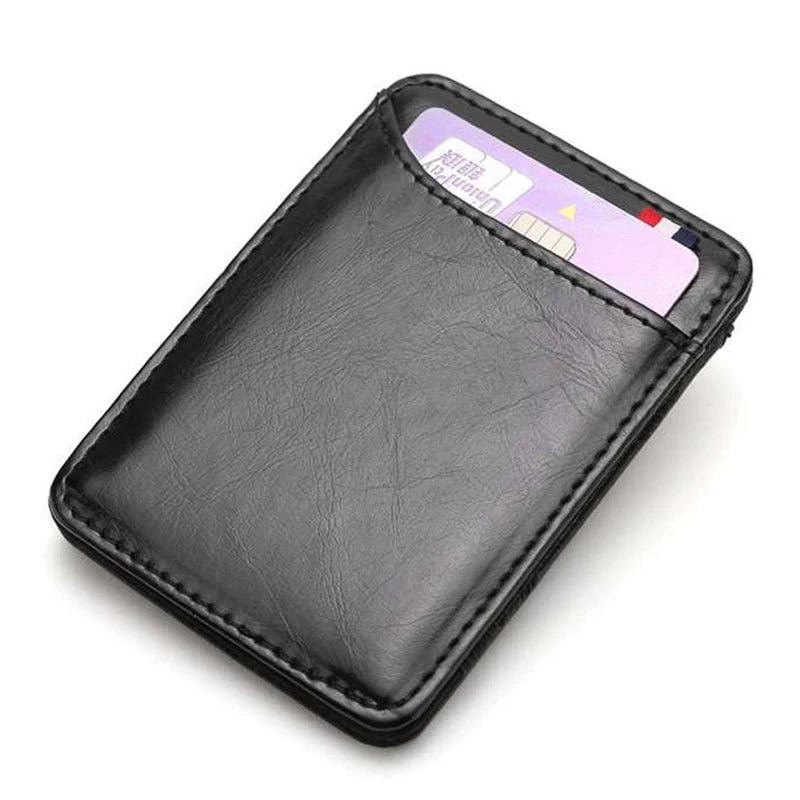 Ultra Thin Men's  PU Leather Mini Small Magic Wallet Money Cash Card Holder Purse  Money Case for Men Women Business Slim 2023