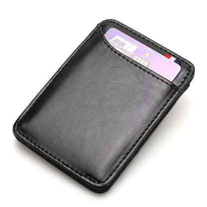 Ultra Thin Men's  PU Leather Mini Small Magic Wallet Money Cash Card Holder Purse  Money Case for Men Women Business Slim 2023