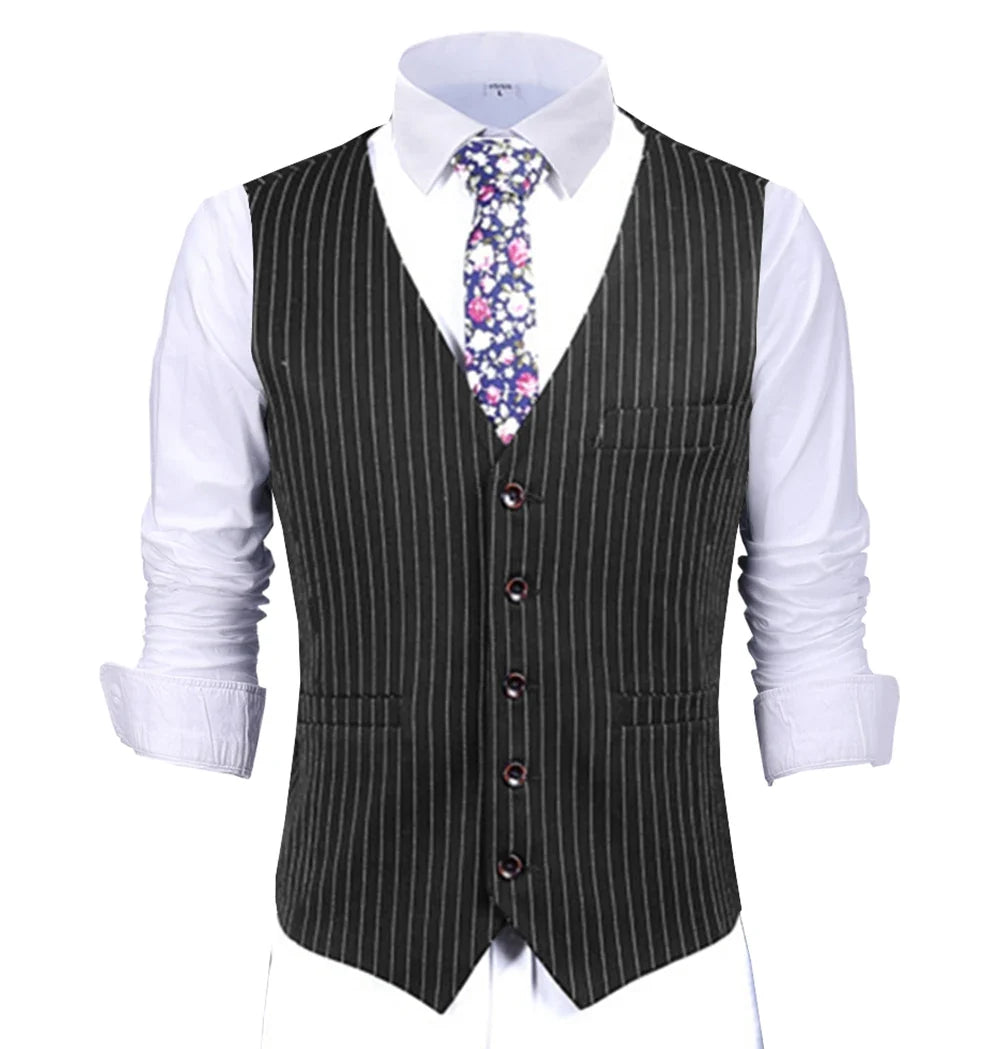 Men's Suit Vest Formal Business Pinstripe Waistcoat Lime Green Best Man Coat For Wedding，burgundy/black/royal Blue/Navy Blue