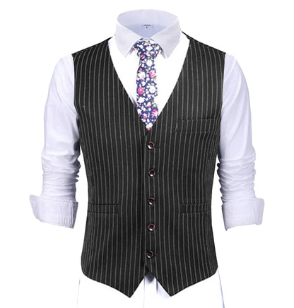 Men's Suit Vest Formal Business Pinstripe Waistcoat Lime Green Best Man Coat For Wedding，burgundy/black/royal Blue/Navy Blue