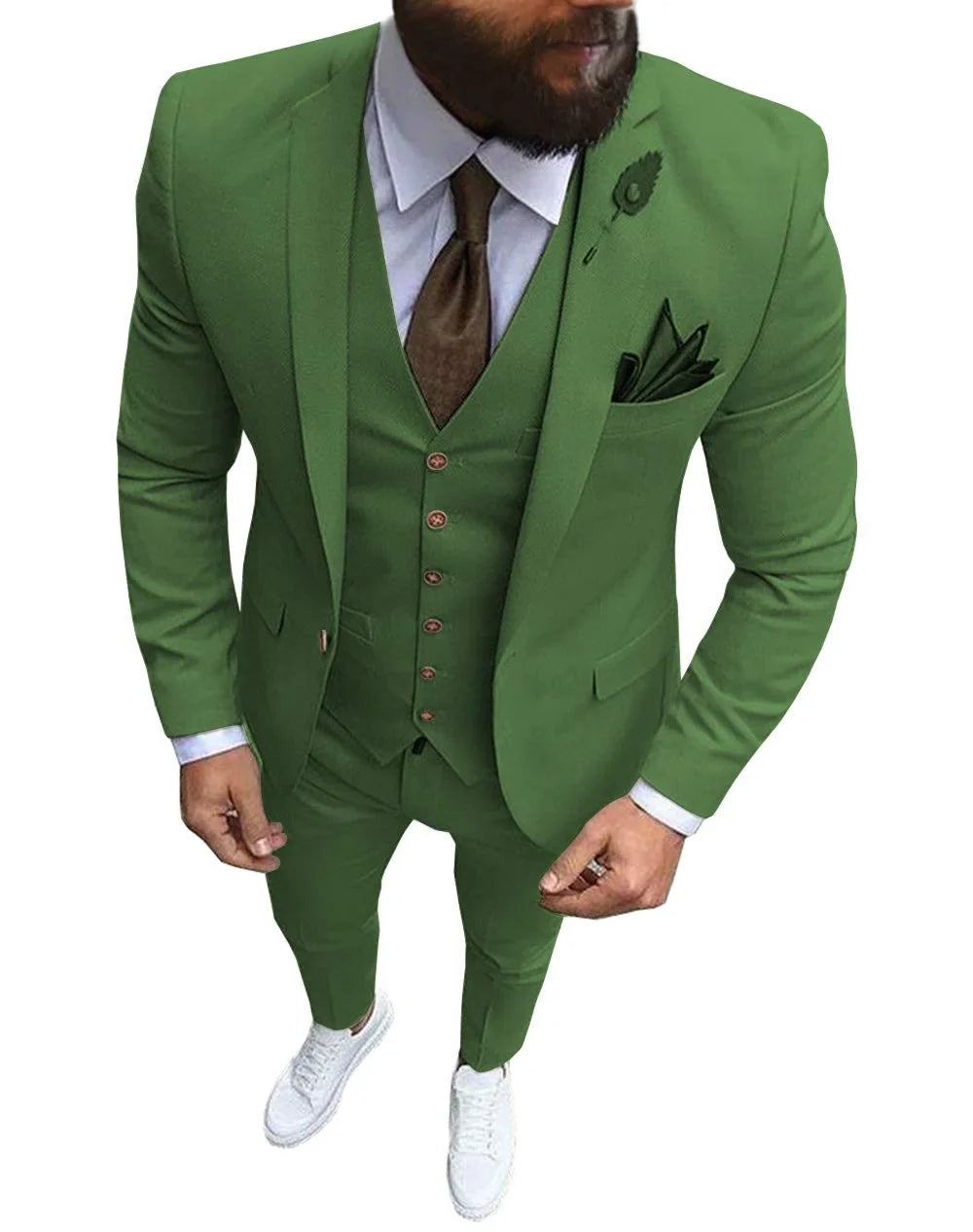 Men's Suits Prom Tuxedo Slim Fit 3 Piece Groom Wedding Suit For Men Custom Blazer Terno Masuclino 3 Pieces (jacket+vest+pant)