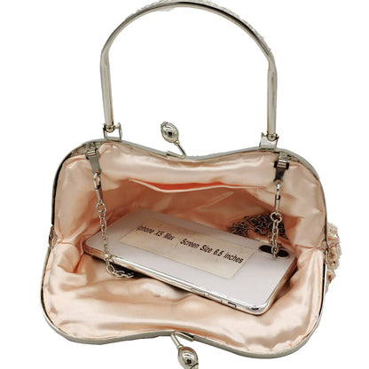 Elegant Frame Women Formal Beaded Evening Purses and Handbags Bridal Sequins Clutch Bag Cocktail Party Bag