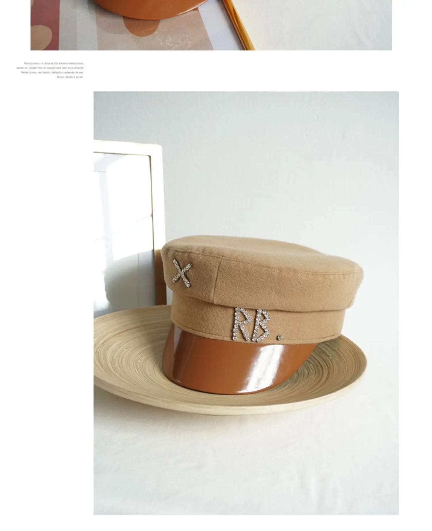 New Women Hats Crystal baker boy hat Wool Newsboy Caps Female Flat Militray Caps Visor S-XL