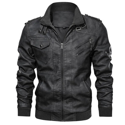 New Men's Leather Jackets Autumn Casual Motorcycle PU Jacket Biker Leather Coats Brand Clothing EU Size SA722