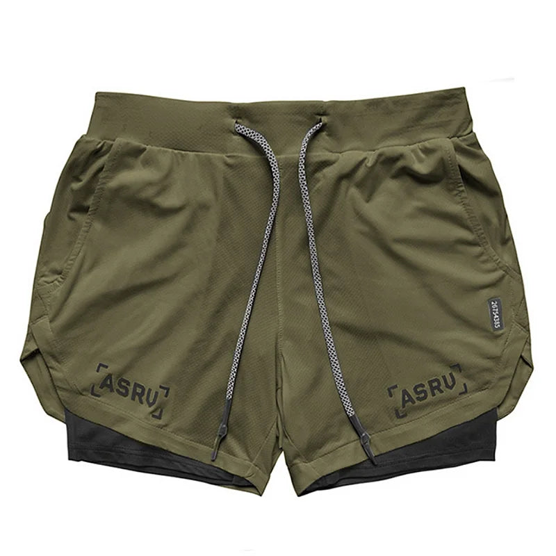 Men's Summer Quick Dry Running 2 in 1 Shorts Sports Jogger Short Pants Male Gym Fitness Training Sweatpants Plus Size M-5XL