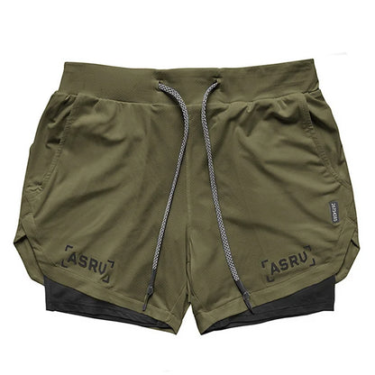 Men's Summer Quick Dry Running 2 in 1 Shorts Sports Jogger Short Pants Male Gym Fitness Training Sweatpants Plus Size M-5XL