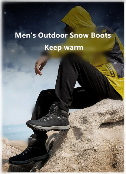 Winter Waterproof Men Boots Plush Super Warm Snow Boots for Men Sneakers Big Size 48 Men Ankle Boots Outdoor Shoes Botas Hombre