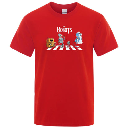 Hot Summer Cotton Men T Shirt Creative droids Printed T-Shirt robot shirt Boy Novelty Men's Short sleeve Tshirt Fashion Tops
