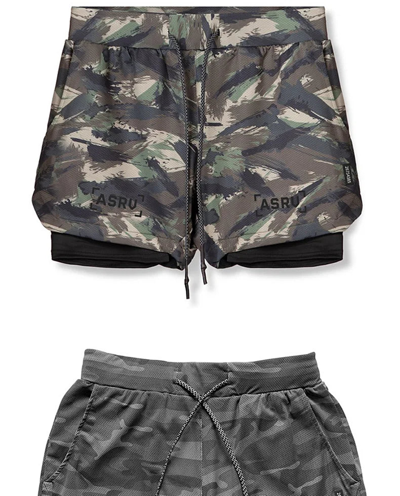 Men's Summer Quick Dry Running 2 in 1 Shorts Sports Jogger Short Pants Male Gym Fitness Training Sweatpants Plus Size M-5XL