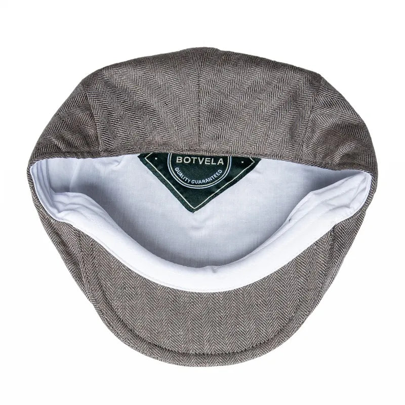 Men Cap Herringbone Linen Newsboy Caps High Quality Flat Caps Driver Ivy Hat Bakerboy Hats Cool Boina for Male