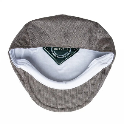 Men Cap Herringbone Linen Newsboy Caps High Quality Flat Caps Driver Ivy Hat Bakerboy Hats Cool Boina for Male