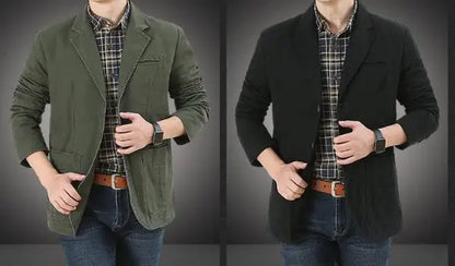 Men's Washable Fabric Single Breasted Button Blazers Business Suit Loose Military Jackets Outwear