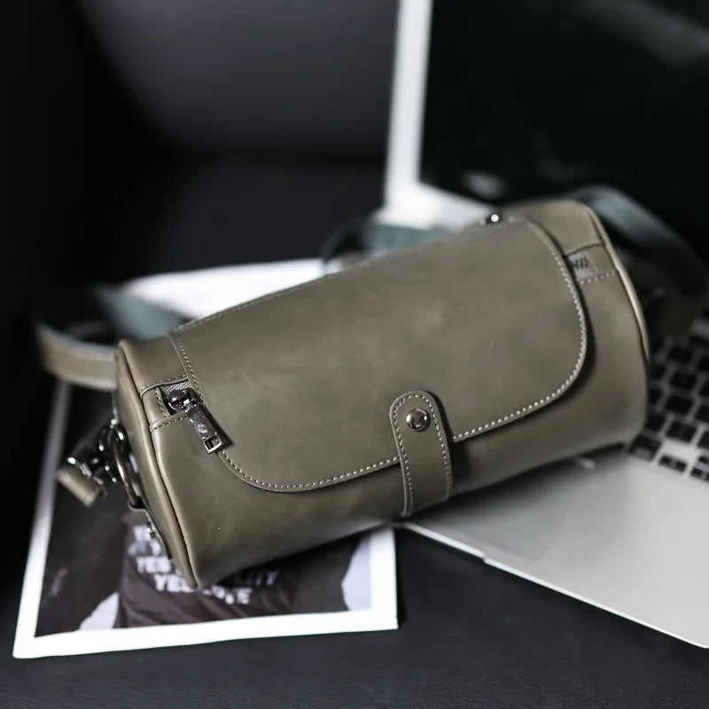 Luxury Retro Barrel Shaped Shoulder Bags Men Crossbody Bag Fashion Design Messenger Bag Mens Crossbody Shoulder Bag Male 2021