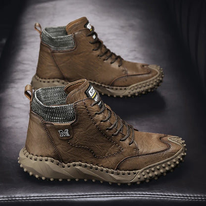 Winter Warm Men's Casual Shoes Fashion Men's Leather Boots Comfortable Men's Ankle Boots Outdoor High Quality Hiking Boots Men