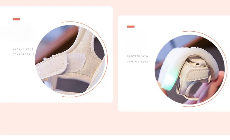 Summer Children Light-up Toddler Shoes New Bunny Soft-soled Roman Shoes Baby's Footwear Sandals Kids Shoes Girl with LED G12191