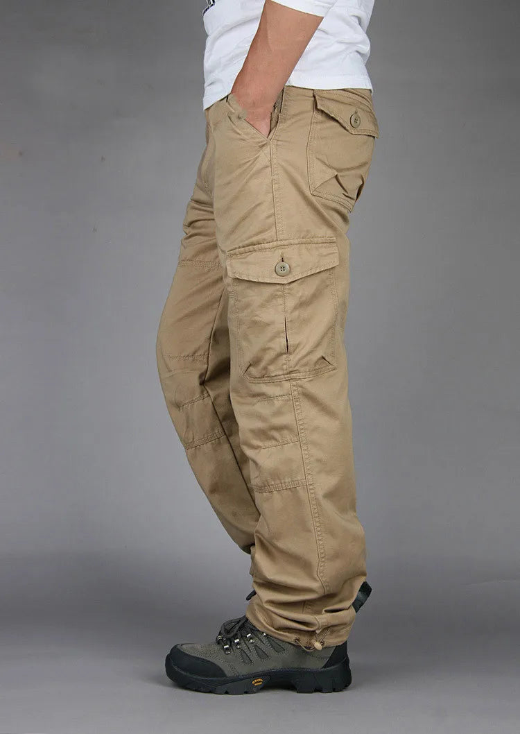 Spring Cargo Pants Men Multi Pockets Tactical Pants Male Autumn Outwear Streetwear Army Straight Slacks Casual Long Trousers