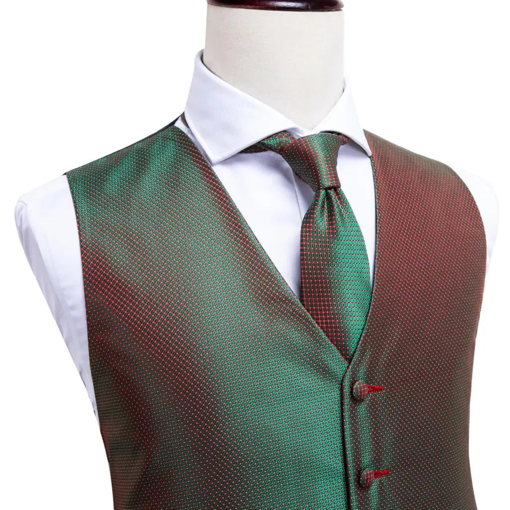 Silk Mens Vests Sleeveless Waist Jacket Jacquard Black Orange Floral Waistcoat Tie Hanky Cufflinks Set for Men Casual XXL
