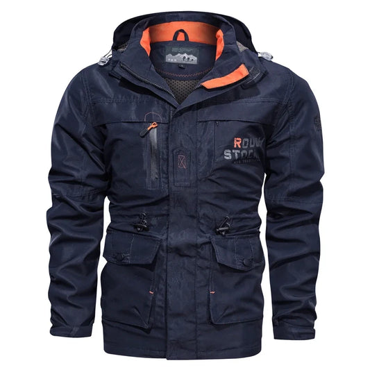 Men Outdoor Jacket Spring Autumn New Hooded Casual Jacket Men Windproof Windbreaker Coat Men Camping Lnterchange Jacket Men