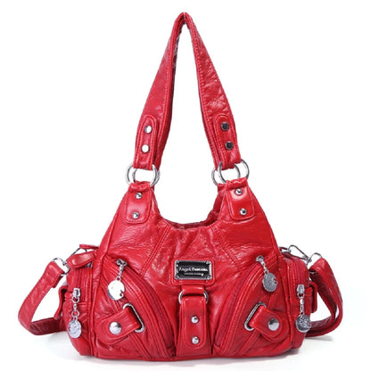 Vintage Women Handbags Soft Bag Small Top-handle Purse Fashion Satchel Multi-Pockets Shoulder Bag Hobos Phone Pack Tote Bag