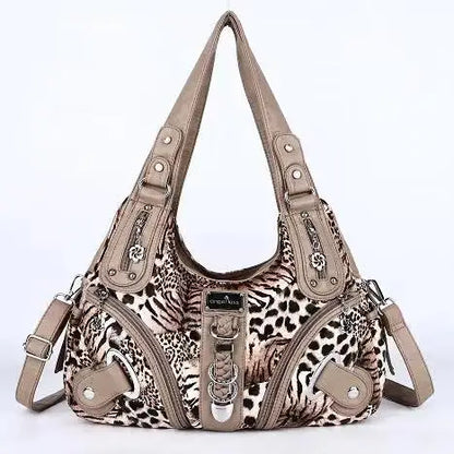 Vintage Bag Women Handbags Brown Leopard Shoulder Bag Top-handle Handbag Fashion Satchel Dumpling Shoulder Bag Tote Hobos