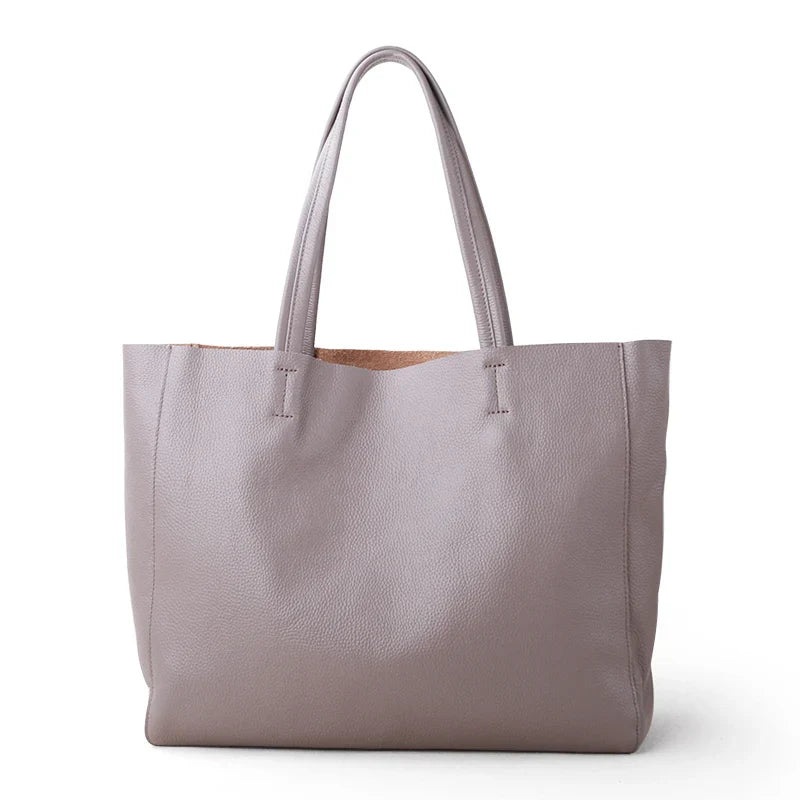 Women Luxury Bag Casual Tote Female Fashion Summer Beach Handbag Lady Popular Soft Cowhide Genuine Leather Shoulder Shopping Bag
