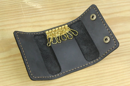 Handmade Vintage Genuine Leather Key Holder Men keyChain Cover Leather Key Wallet Men key case bag Women Key Organizer