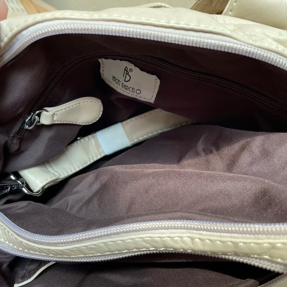 Women Handbags Fashion Satchel Top-handle Handbag PU Shoulder Bag 10.6"x8.3" Dumpling Pack Multi-pockets Shoulder Bags