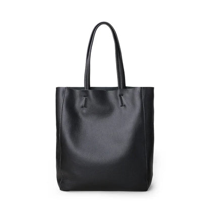 Genuine Leather Bag Women Casual Tote Female Luxury Simple Fashion Handbag Lady Cowhide Leather Daily Use Shoulder Shopping Bag
