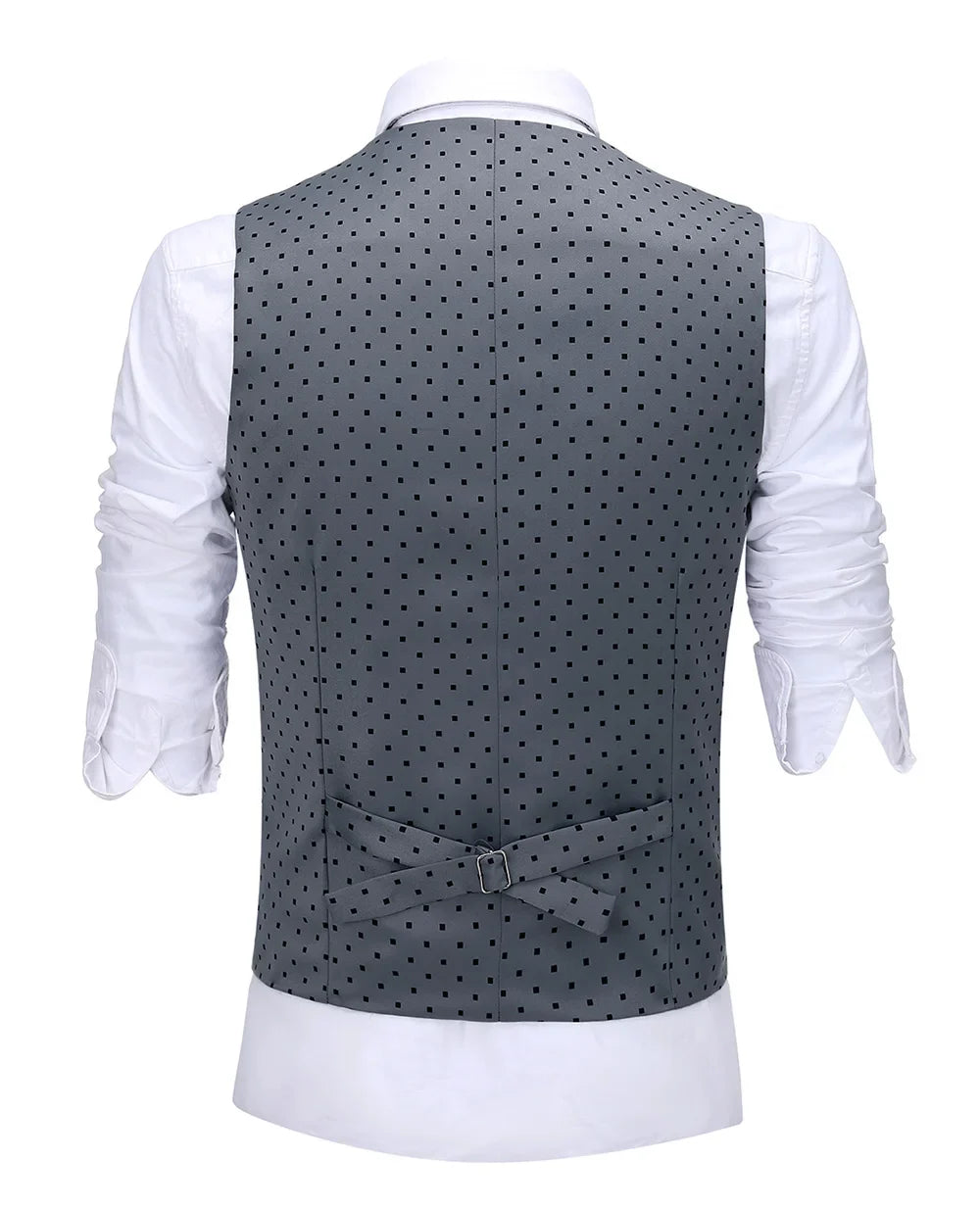 Men's Suit Formal Neck Square wave point leisure  Casual Waistcoat Formal Business Grey Navy Vest Groomman For Wedding Evening