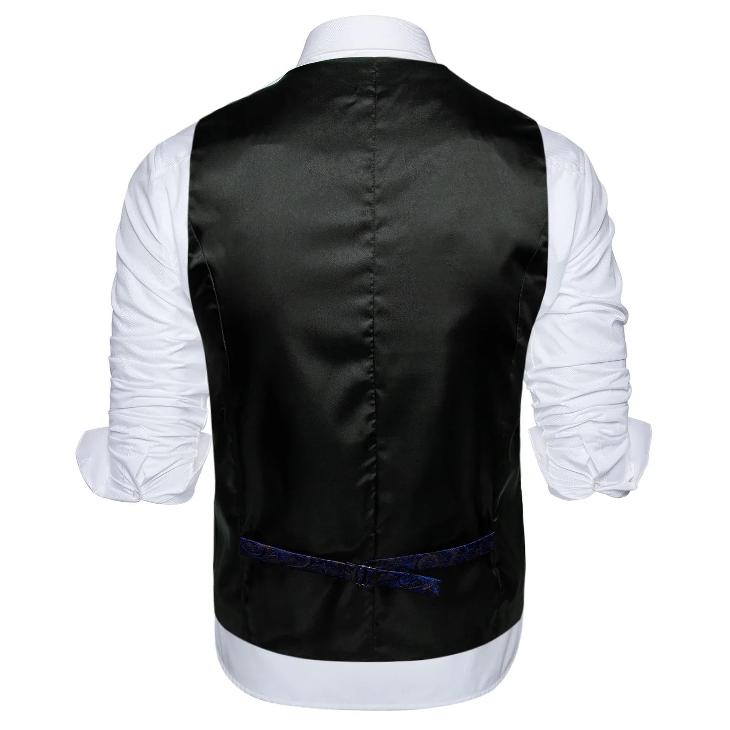 Men's Vest Blue Floral Suit Vest V Neck Tie Set For Wedding Party Brand Formal Dress Waistcoat Man Casual Sleeveless Jacket