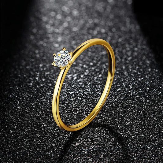 Bague classique en moissanite ronde de 3,5 mm pour femme, faite à la main, en argent sterling 925, cadeau de fiançailles, bijoux raffinés