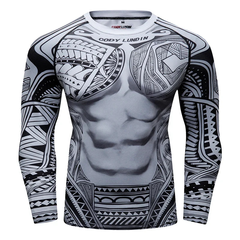 Cody Lundin Fashion Sublimation Print Rashguard Compression Gym Long Sleeves Muscle Running Boxing Shirts Jiu Jitsu Gi T-shirts