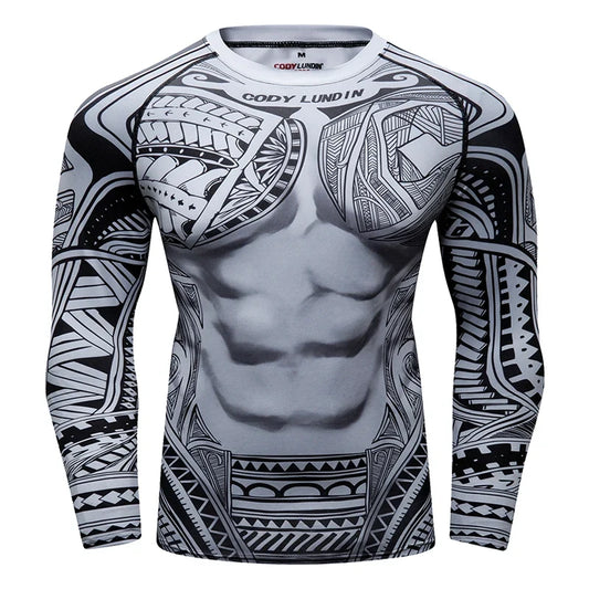 Cody Lundin Fashion Sublimation Print Rashguard Compression Gym Long Sleeves Muscle Running Boxing Shirts Jiu Jitsu Gi T-shirts