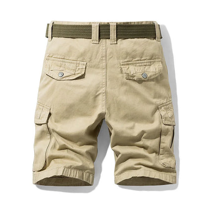2025 Summer Men's Baggy Multi Pocket Military Cargo Shorts Male Cotton Khaki Mens Tactical Shorts Short Pants 30-38 No Belt