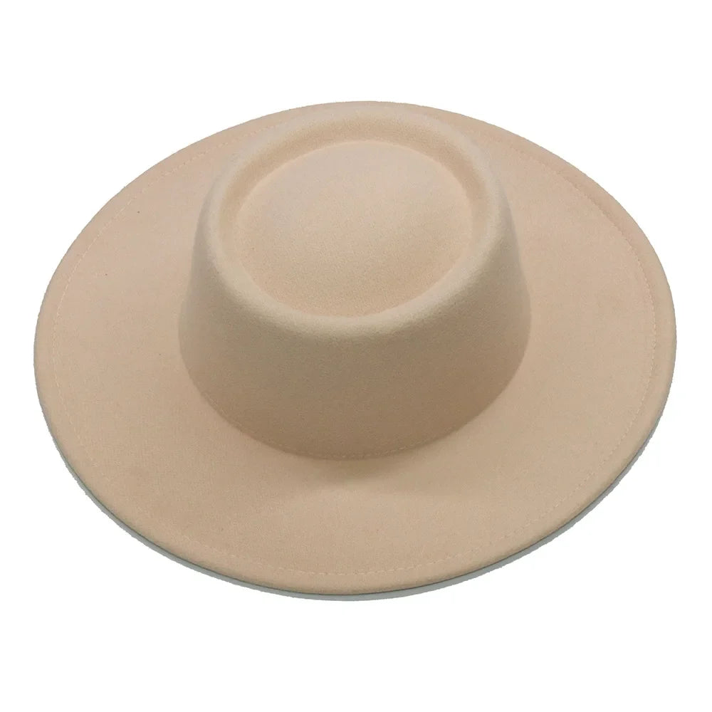 Fedora Hats Men Women 8.5CM Wide Brim Wool Felt Jazz Hats 2023 British style Dress Formal Panama Cap