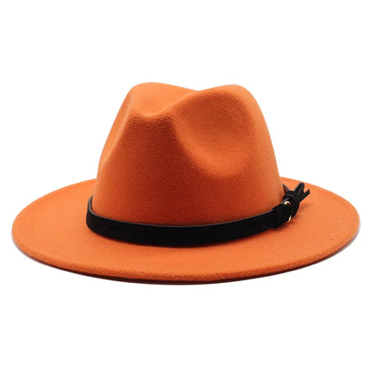 Gangster Trilby Felt Fedora Hat European American Wide Brim Top Jazz Caps Women Men Wool White Wedding Hat 56-58-61CM