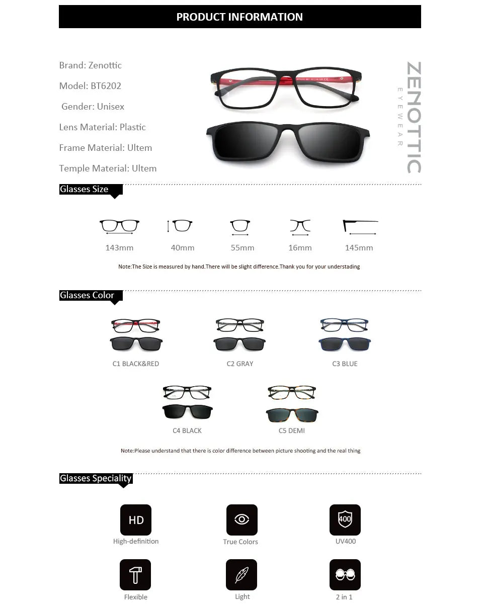 Optical Prescription Sunglasses Men Polarized UV400 Progressive Sun Glasses Myopia Hyperopia Eyeglasses Male TR90 Frame