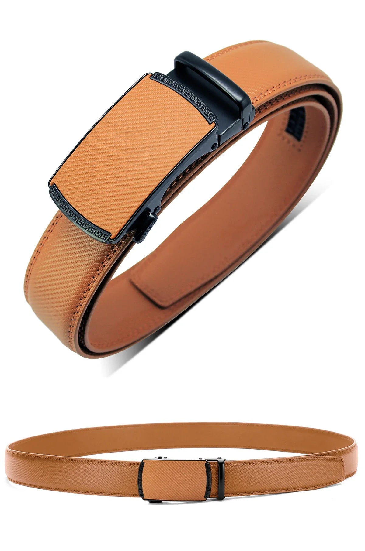 Multicolor Genuine Leather Men's Belts Fashion Business Automatic Buckle Straps Ratchet Cow Leather Waistband 3.5cm Width