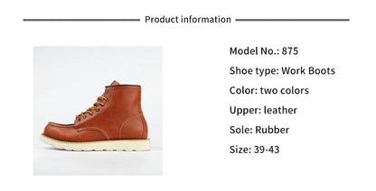 Men's Ankle Boots American retro tooling boots Casual Crazy Horse Leather Men's Boots Vintage Man Lace up Boots 2025
