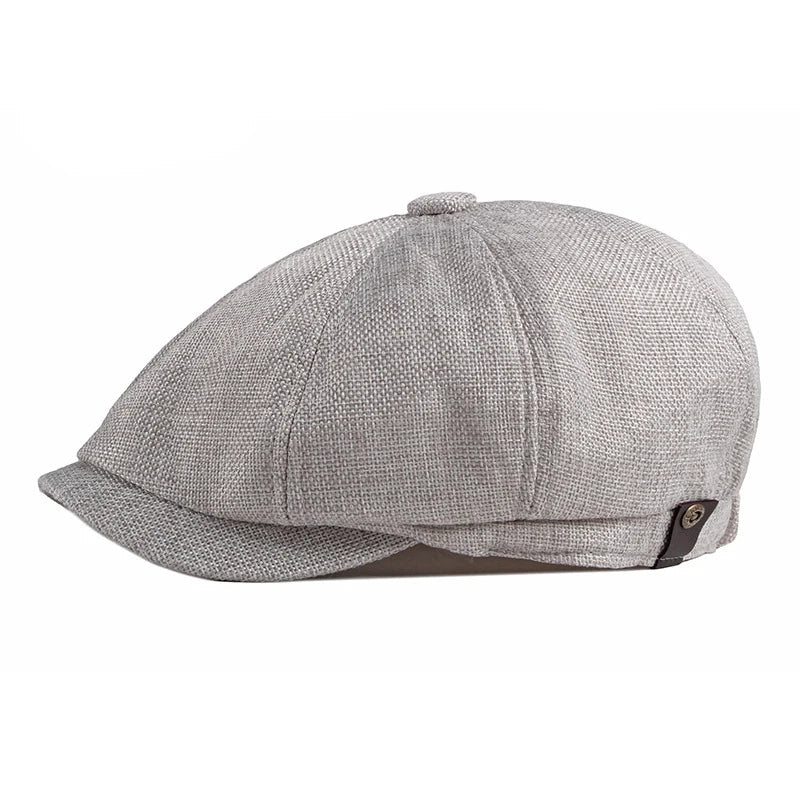NEW Newsboy Cap Men Spring Summer Octagonal Hat For Male British Herringbone Flat Caps Retro Eight Blade Hats Breathable